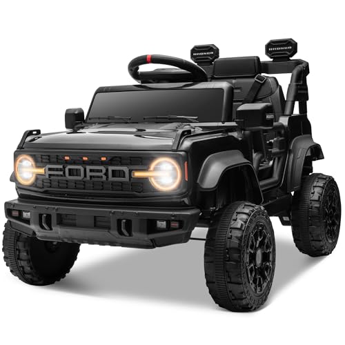 Enyopro 12 V lizenziertes Ford Bronco Raptor Ride On Truck Auto für Kinder, elektrisches Spielauto, Aufsitzspielzeug mit Eltern-Fernbedienung, 4-Rad-Federung, Bluetooth-Musik, LED-Lichter, ideales von Seizeen