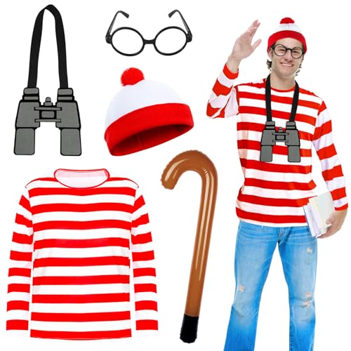 Sekepingo Wally Kostüm-Set für Erwachsene (Rot, L) von Sekepingo