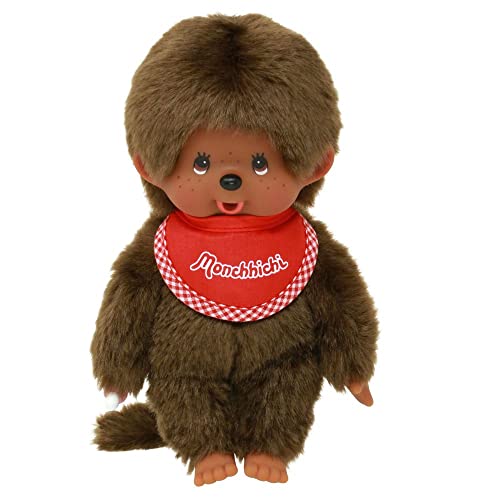 Junge Color | 20 cm | Monchhichi Puppe | mit original rotem Lätzchen von Sekiguchi