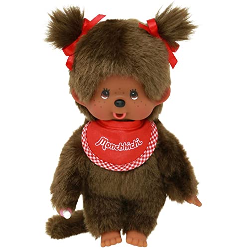 Mädchen Color | 20 cm | Monchhichi Puppe | mit original rotem Lätzchen von Sekiguchi