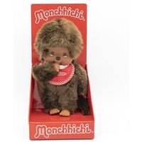 Monchhichi Pl�schfigur Junge Dunkelh�utig mit Latz rot/braun 20cm von Sekiguchi