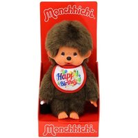 Monchhichi Plüschfigur Junge Alles Gute zum Geburtstag braun 20cm von Sekiguchi