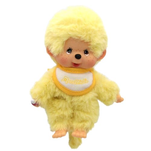 Junge Gelb | 13 cm | Monchhichi Color Puppe | mit gelbem Lätzchen von Sekiguchi
