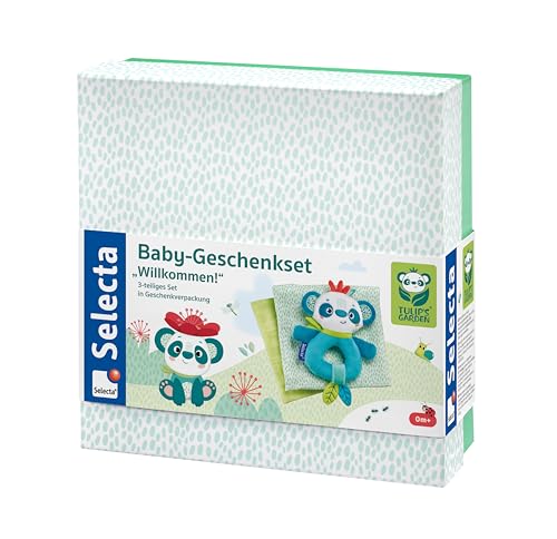 Selecta 61080 Tulips Garden, Baby Geschenkset, Willkommen, 3-teilig, bunt von Selecta