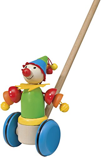 Selecta 62034 Smillo, Schiebefigur, Schiebe-und Nachziehspielzeug aus Holz, 17 cm von Selecta