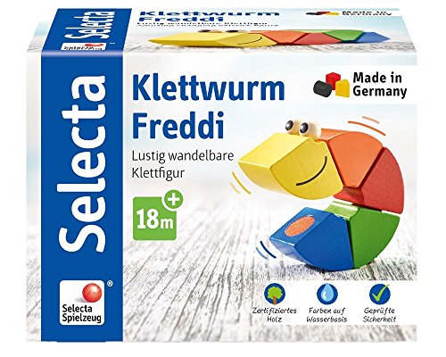 Selecta 62040 Klettwurm Freddi, Klettspielzeug aus Holz, 16 cm von Selecta