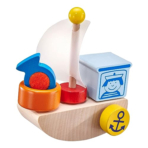 Selecta 62078 Klettini, Boot, Klett-Stapelspielzeug, 6 Teile, bunt von Selecta