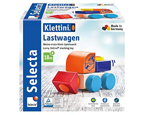 Selecta 62080 Klettini, Lastwagen, Klett-Stapelspielzeug, 6 Teile, Mehrfarbig von Selecta