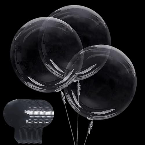 Bobo Luftballons Transparente,50 PCS Blase Klar Ballons Luftballons 12 Zoll Kristall Luftballons für Geburtstagsfeier Hausdekoration Weihnachten Hochzeitstag Festival Deko von Semazz