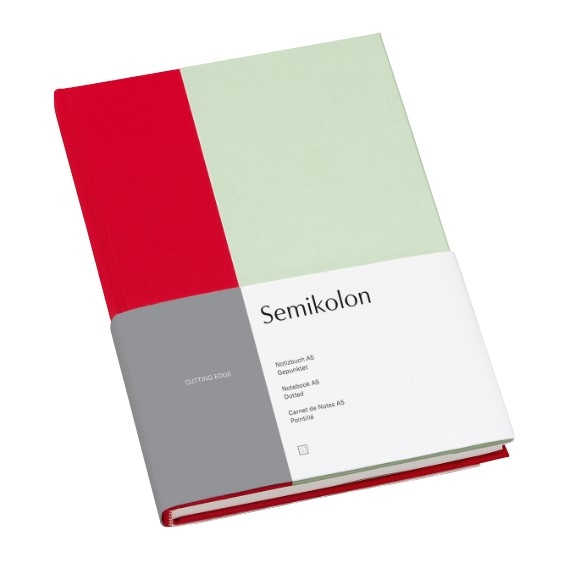 Semikolon Notizbuch Classic A5 Cutting Edge Cherry-Pistachio punktkariert von Semikolon