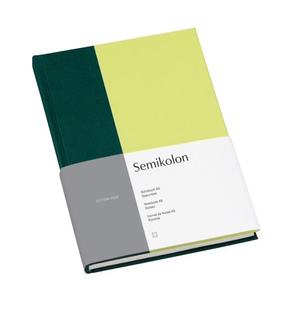 Semikolon Notizbuch Classic A5 Cutting Edge Forest-Kiwi blanko von Semikolon