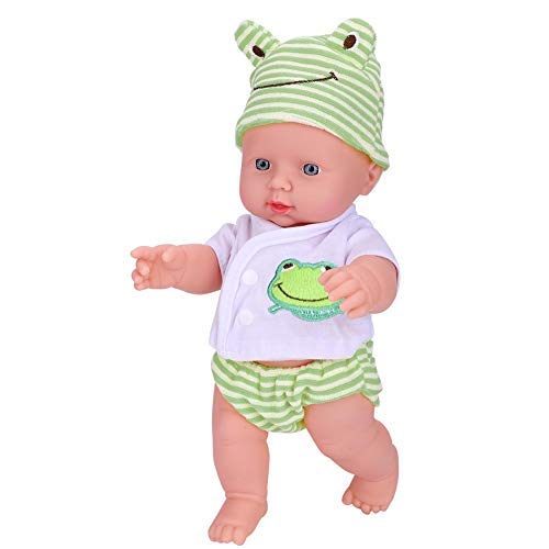 Semme Simulation Babypuppe, 30CM Wasserdichter Körper Realistisches, weiches, echtes Outfit Nettes Neugeborenes Puppen-Begleitspielzeug (grün) von Semme