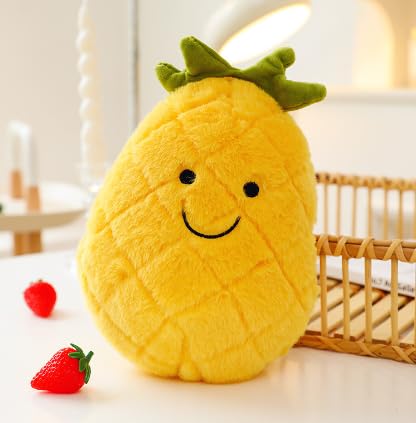 Stofftier Aus Weichem Plüsch Niedliches - 1 Stück Ananas Plüschtiere Plüschtiere,Obst Plüschtiere Plüsch Spielzeug Kissen Puppe Kissen für Kindergeschenke Mädchen Jungen (25 cm, Ananas) von Senchinner