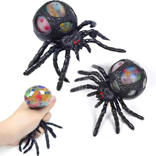 2 Stück Spider Fidget Spielzeug, Squishy Squeeze Spielzeug, Spinnenfiguren Insektenspielzeug, Dekomprimierende Spinne Mit Handdruck Für Erwachsene Und Kinder von Senermter