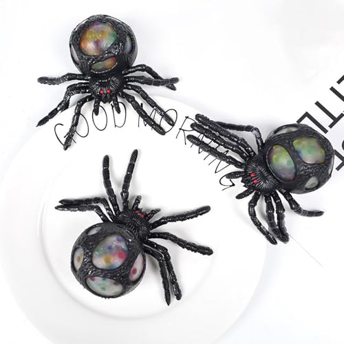 3 Stück Spider Fidget Spielzeug, Squishy Squeeze Spielzeug, Spinnenfiguren Insektenspielzeug, Dekomprimierende Spinne Mit Handdruck Für Erwachsene Und Kinder von Senermter