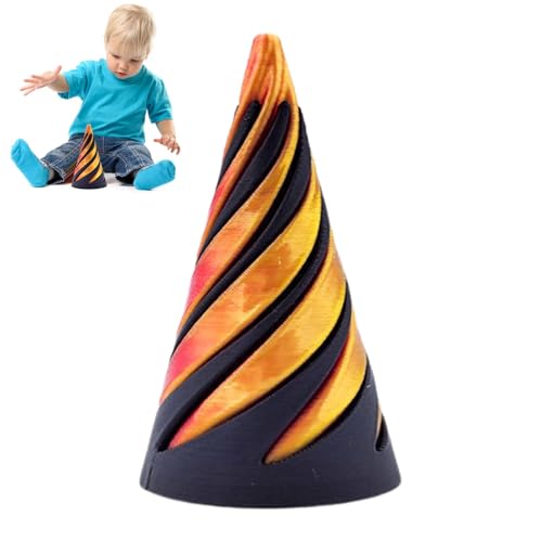 3D Printed Rotating Spirals Cone Fidget Toy, Impossible Spirals Cone Passthrough Sculpture, Pass Through Pyramid Fidget Toy, Colorful Relaxing Toys for Stress and anxietysRelief von Senermter