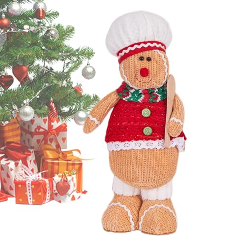 Lebkuchen-Gingy-Plüschspielzeug, Plätzchen-Plüschpuppe | Weihnachtselemente Stofftiere | Weicher und bequemer Lebkuchenmann für Männer, Frauen, Kinder von Senermter