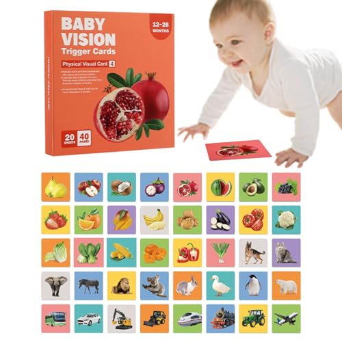 Schwarz-Weiß Spielzeug Baby, Kontrastkarten Baby, Sensorik Spielzeug Baby Schwarz Weiß, Baby Schwarz Weiß Karten, Kontrastkarten Baby Schwarz Weiß von Senermter