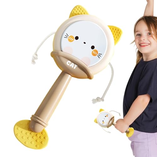 Senermter Baby-Rasseltrommel, Rasseltrommel-Spielzeug,Kaubares Rasselspielzeug mit Cartoon-Tier-Design | Lernspielzeugtrommel, Rasseltrommelinstrument, sanfter Klang, kaubar für und Mädchen von Senermter