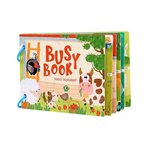 Senermter Busy Book für Kinder, Busy Book,Vorschul-Lernpapier-Arbeitsbuch - Wiederverwendbare sensorische 3D-Aufkleber, Aktivitätsbuch, pädagogisch für Weihnachten, Kindertag von Senermter