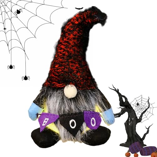 Senermter Halloween-e Plüsch,Halloween-e, Sitzende e Hexe Plüschpuppe Halloween Tiered Tray Decor, Gesichtsloser sitzender, Hexe, schwedische Nisse mit Boo-Banner für -Tischdekorationen von Senermter