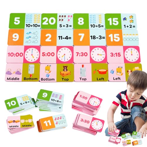 Senermter Kindergarten Mathe - Pädagogisches Holzspielzeug Für Kleinkinder & Vorschulkinder,Mathe-Lernspielzeug Mit Zeitverständnis-Übungen & Interaktiven Elementen Für Kinder Von 6-8 Senermter Kindergarten Mathe - Pädagogisches Holzspielzeug Für Kleinkinder & Vorschulkinder,Mathe-Lernspielzeug Mit Zeitverständnis-Übungen & Interaktiven Elementen Für Kinder Von 6-8 von Senermter