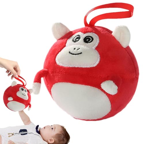 Senermter Sinnesbälle für Babys, sensorische Babyspielzeuge, Queue Tierplüsch Sensorischer Stoffball Sensorischer Stoffball, Elastisches -Ballspielzeug, weiche Plüschpuppe mit Glocke für Kinder von von Senermter