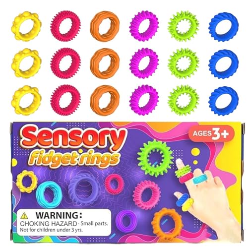 Sinnesringe Für Kinder, Akupressurringe, Sensorische Fingerringe Im Set, Fidget Toy Sensory Ring, Sensorisches Spielzeug Zum Stressabbau Für Kinder Teenage von Senermter