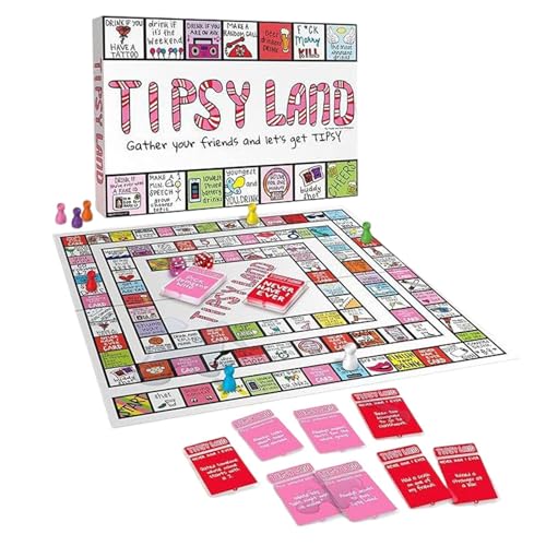 Tipsy Land Spiel, Interessant Tipsy Land Brettspiel, Soziales Interaktives Partyspiele Für Erwachsene, Lieblings Partybrettspiel Tischspiele, Unverschämte und Verrückte Herausforderungen von Senermter