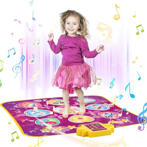 Senmeo Dance Mat Toys for 3-12 yr, Music Dance Pad for Builds Kids Hand-Eye Coordination, Dance Floor Mat with 3 Game Modes, 8Challenge Levels, Ideal for Girls (pink) von Senmeo