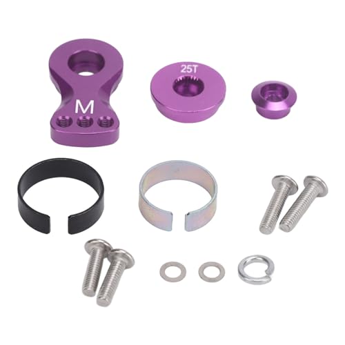 25T Servo Saver Einstellen Aluminiumlegierung Universal Servo Arm Ersatz für 1/10 RC Autos M 29,5mm Länge (Purple) von Senrusa