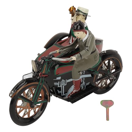 Senrusa 3-rädriges Motorrad-Aufziehspielzeug, nostalgisches Thema, personalisierte Ornamente, kreative Geschenke, Blechspielzeug, Vintage-Sammlerstück für Jungen und Mädchen von Senrusa