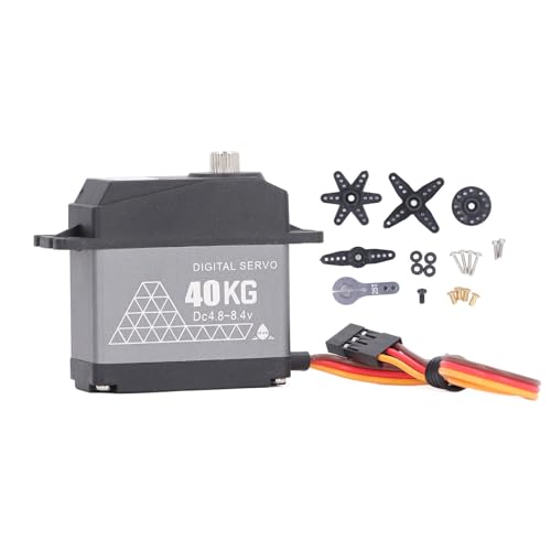 Senrusa 40 kg RC-Servo mit hohem Drehmoment, 40 kg RC-Digitalservo mit 25 Zähnen Metall-Servoarm-Set für 1/12 1/10 1/8 RC-Autos, Boote, Roboter von Senrusa