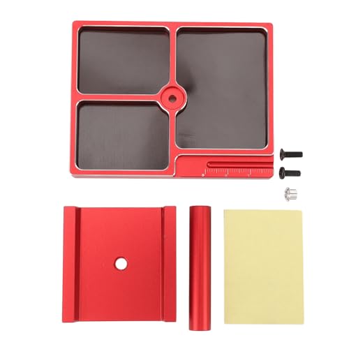 Senrusa RC-Arbeitsständer, Aluminiumlegierung, RC-Car-Reparatur-Workstation-Kit mit magnetischen Schraubenablagen für SCX24 1/18 1/24 RC-Cars (Red) von Senrusa