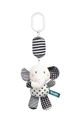 Sensillo - Kinderwagen Spielzeug Babys, Kinderwagenkette, Spielbogen Anhänger - Plüschtier Kinderbett, Babyschale, Spielzeug für Babys & Kleinkinder ab Geburt - Elefant von Sensillo