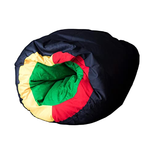 Sensory Owl Sensorischer Tunnel Pouf Mit Füllung 2in1 Für Kinder 90 x 70 cm Sitzkissen Sinnestunnel Spieltunnel Polystyrol Kugeln Herausnehmbarer Baumwollbezug Stressabbau Autismus ADHD Hilfsmittel von Sensory Owl