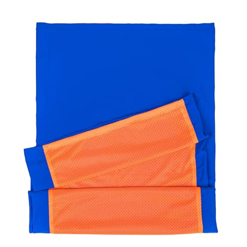 Sensory Owl Sensorischer Tunnel Für Kinder Sinnestunnel Stofftunnel Spieltunnel 50 x 200 cm Sensory Play Stressabbau Autismus ADHD Hilfsmittel Waschbar Elastisch Lycra Blau Orange von Sensory Owl