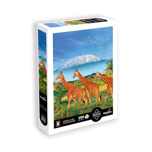 Calypto 3907304 Giraffen, 500 Teile XL-Puzzle mit Soft-Touch, große Puzzleteile mit samtiger Oberfläche, für Erwachsene und Kinder ab 8 Jahren, Afrika, Savanne, Kilimandjaro von Sentosphere