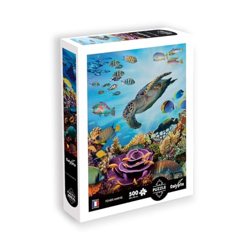 Calypto 3907350 Korallenriff, 500 Teile XL-Puzzle mit Soft-Touch, große Puzzleteile mit samtiger Oberfläche, für Erwachsene und Kinder ab 8 Jahren, Unterwasserwelt, Nachfolger von Sentosphere