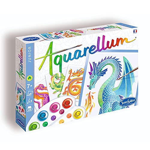 Sentosphere Aquarellum Junior, Malset für Kinder, Motiv Drachen, Bastelset, Kreativ-Set, DIY von Sentosphere