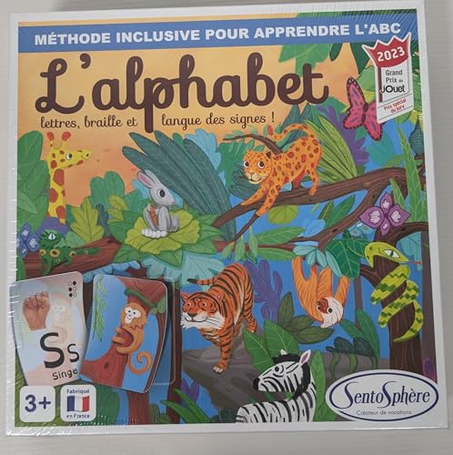 Sentosphère 148 Alphabet – sensorisches und pädagogisches Spiel – inklusive Methode zum Lernen des ABC – Buchstaben, Braille und Gebärdensprache – ab 3 Jahren von Sentosphere