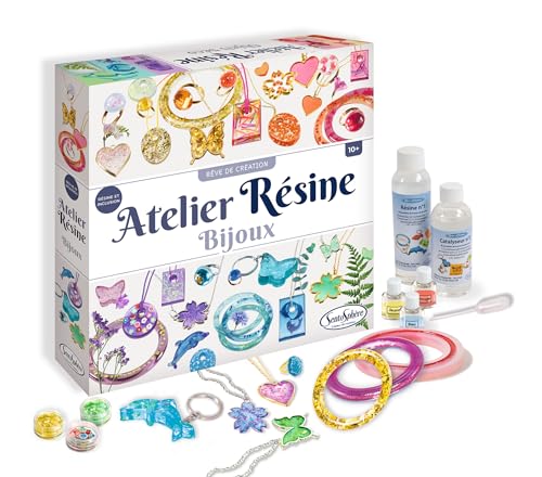 Sentosphère 3900837 Kreativkit Schmuck, Bastelset für Kinder, Ketten und Armbänder, Kunstharz von Sentosphere