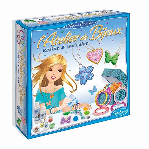 Sentosphère 3900837 Kreativkit Schmuck, Bastelset für Kinder, Ketten und Armbänder, Kunstharz von Sentosphere