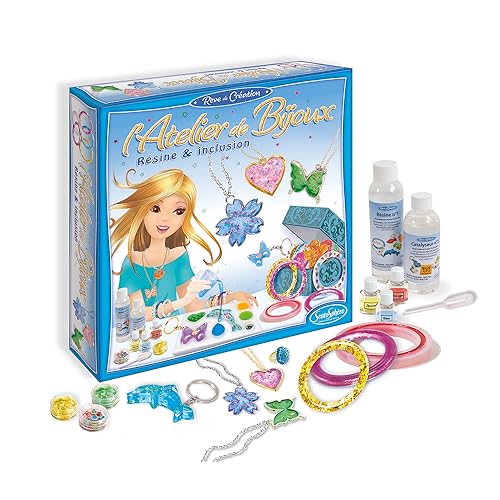 Sentosphère 3900837 Kreativkit Schmuck, Bastelset für Kinder, Ketten und Armbänder, Kunstharz von Sentosphere