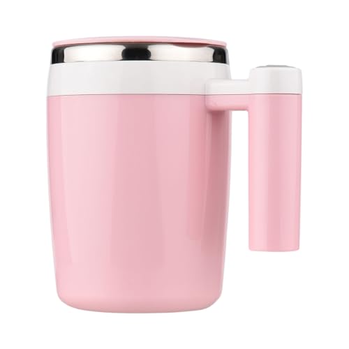 Septpenta Automatischer Rührbecher, Automatischer Rührbecher aus Edelstahl mit Deckel, Rotierender Rührbecher für Zuhause, Büro, Reisen, Zum Rühren von Kaffee, Schokolade, Milch, Protein, Ka (Pink) von Septpenta