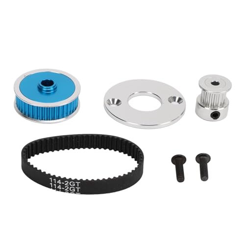 Septpenta RC 114 mm / 4,49 Zoll Riemenantriebs Zahnradsystem Upgrade Teil, Geräuscharmes Gummi Riemenantriebs Set mit 57 Zähnen, Entwickelt für TT02 3,17 Motorgetriebe von Septpenta