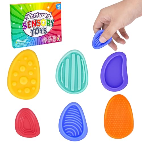 6 Stück Fidget Toys Sensory Stones, Sensorik Spielzeug Adhs Spielzeug,Anti Stress Kinder,Sensorisches Spielzeug,Fidget Toys Kinder für Erwachsene Kinder ADHS und Autismus (A) von Seqgante