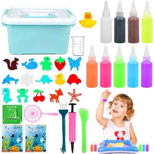 Seqgante Aqua Gelz Kreativ Set, DIY Magisches Wasser Gel Perle Sensorisches Spielzeug, 3D Magic Gels mit Aufbewahrungsbox, Magic Water Elf Wassergel Spielzeug für Jungen und Mädchen (A) von Seqgante