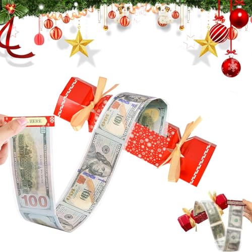 Seqgante Weihnachts-Überraschungs-Geld-Pull-Beutel, DIY-Geschenk-Pull-Beutel, Party-Geschenke, Spardose, Geld-Geschenk-Halter für -Geschenk-Pull (A) von Seqgante