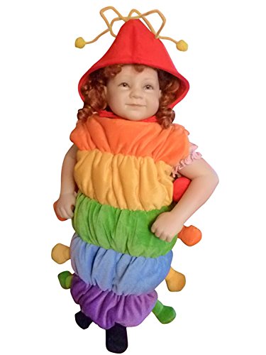 Seruna Raupen-Kostüm, F83 86-92, für Baby Babies Klein-Kind, Raupe Schmetterling Kostüm-e Fasching Karneval Kleinkinder-Karnevalskostüme Kinder-Faschingskostüme von Seruna